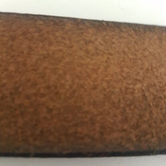 Vintage COWETHER Leather Belt Rare Buckle Black Men 32" - Picture 11 of 12